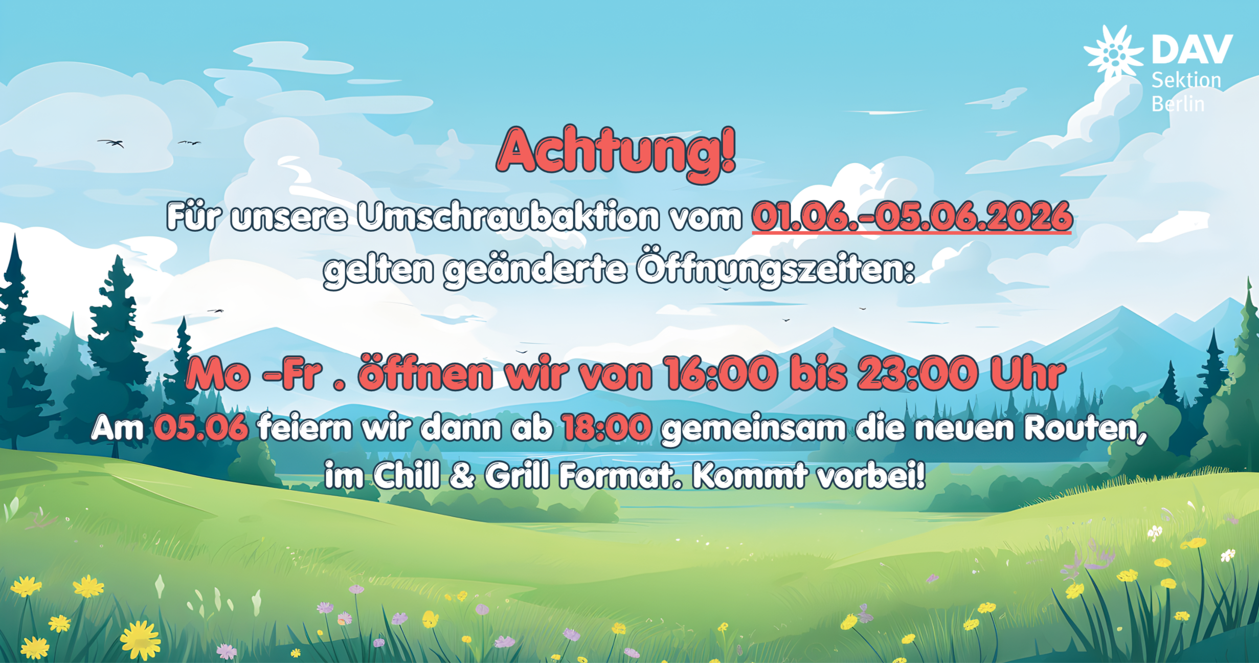 Umschraubaktion im Kletterzetrum 1.-6. Juni