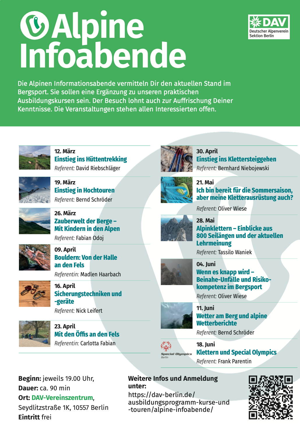 Übersicht Alpine Infoabende