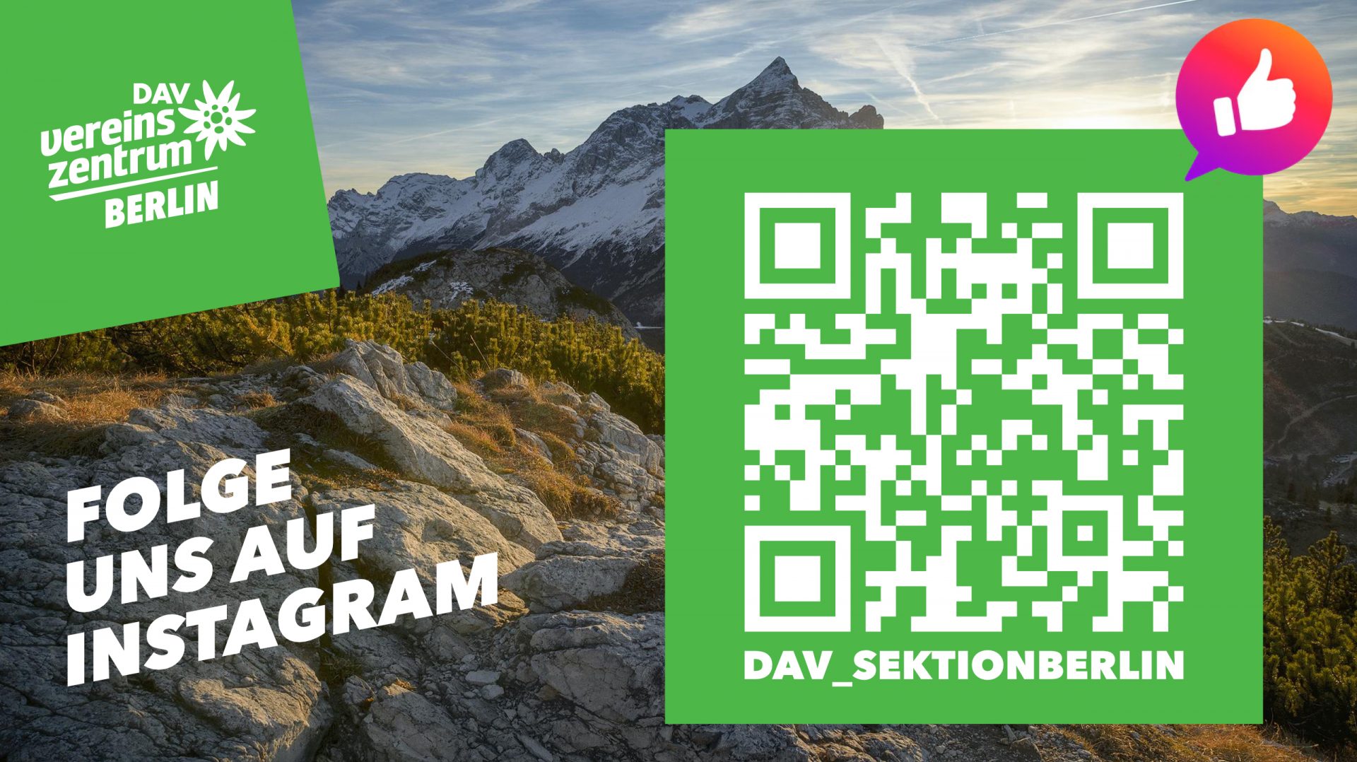 Folge uns auf Instagram. QR Code