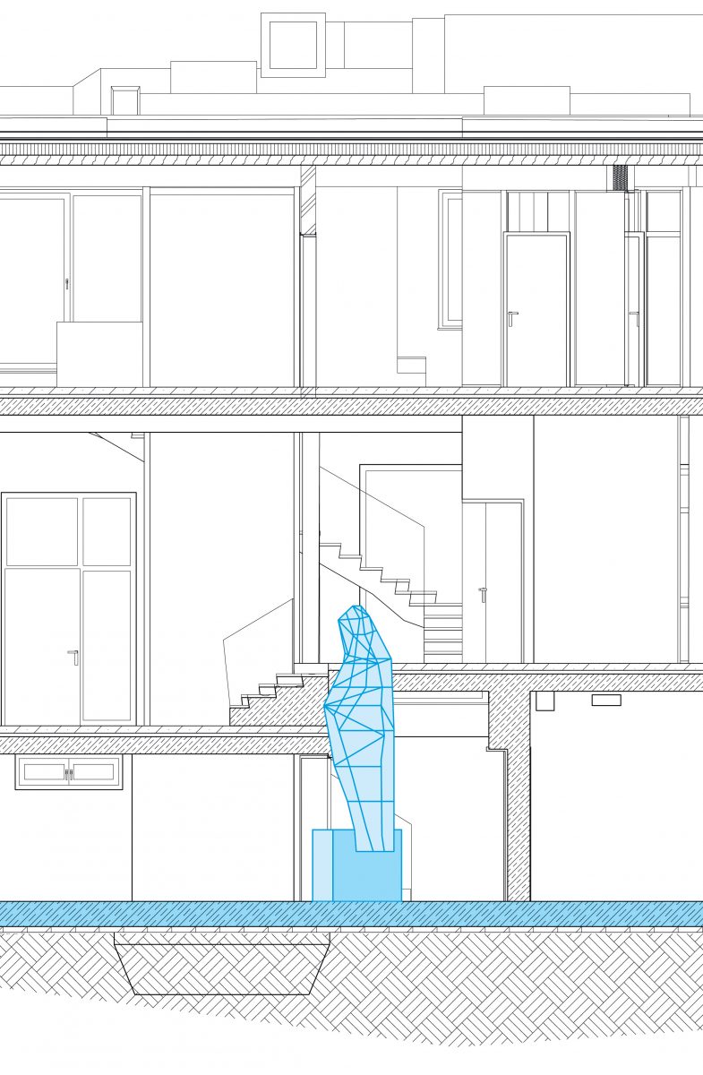 Aufriss für das Foundation Projekt "Kunst am Bau" von Jan Zappe für die DAV Sektion