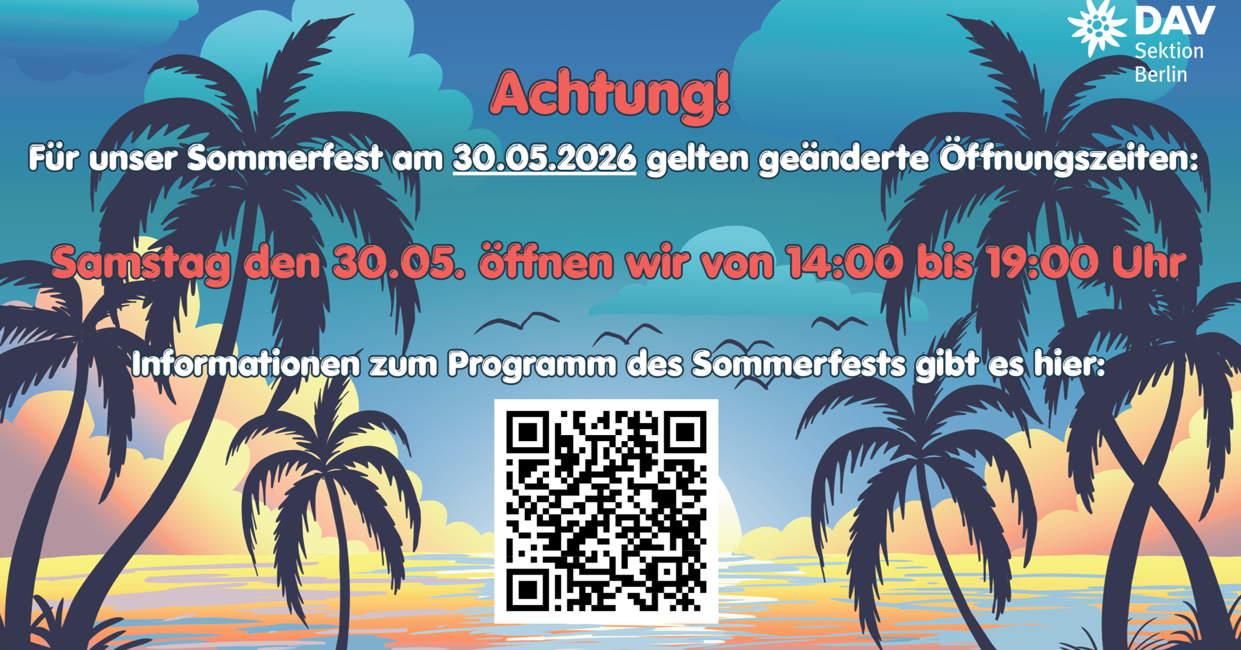 Öffnungszeit im Kletterzetrum am 30. Mai erst ab 14 Uhr